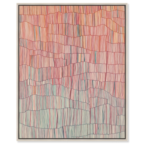 Vertical Weave III Canvas Print Bathroom Wall Decor by Art Remedy, Silver Frame, 20 x 24