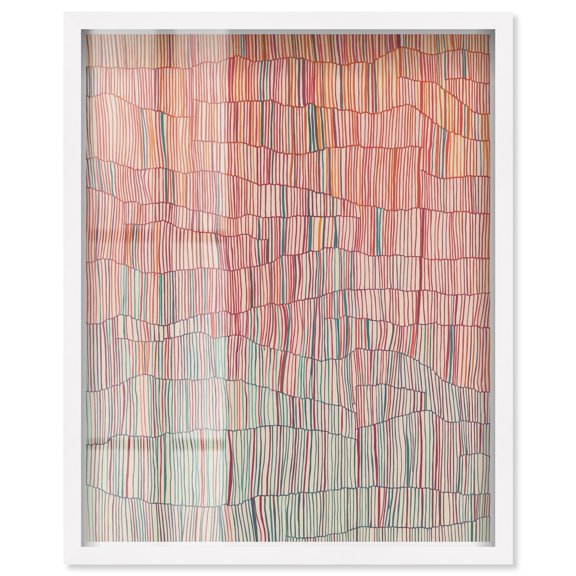 Vertical Weave III Shadowbox Print Bathroom Wall Decor by Art Remedy, White Frame, 24 x 30