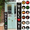 thumbnail image 1 of Vertical Welcome Sign for Front Door Porch Standing with 12 Seasonal Signs 47 Inch Tall, 1 of 11
