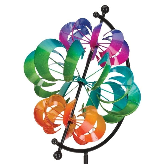 Colorful Vertical Wind Spinner with Moons - 78" Tall