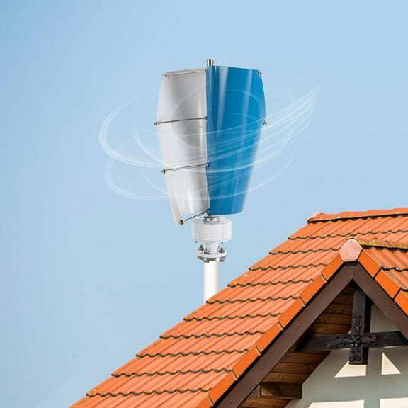 Vertical Wind Turbine, No Noise Vertical Axis Helix Wind Turbine Generator with Controller, Portable Wind Turbine Power Generation Kit for Home Use, Business, and Industrial Energy,NE-500W