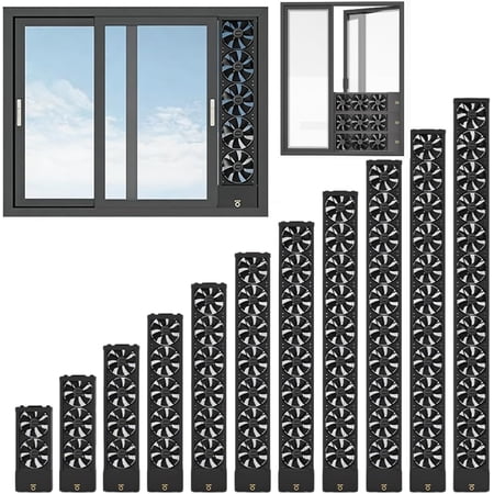 Vertical Window Exhaust Fan for Sliding Windows, Reversible Airflow Window Fan with Stepless Speed Control, No-Tools Punch-Free Installation Ventilation Fan for Bedroom Bath black 13.8-15.7in/35-40cm