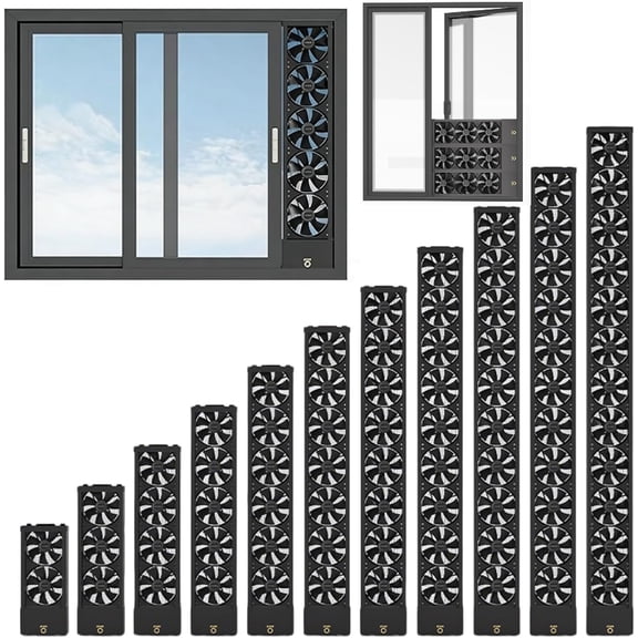 Vertical Window Exhaust Fan for Sliding Windows, Reversible Airflow Window Fan with Stepless Speed Control, No-Tools Punch-Free Installation Ventilation Fan for Bedroom Bath black 31.5-33.5in/80-85cm