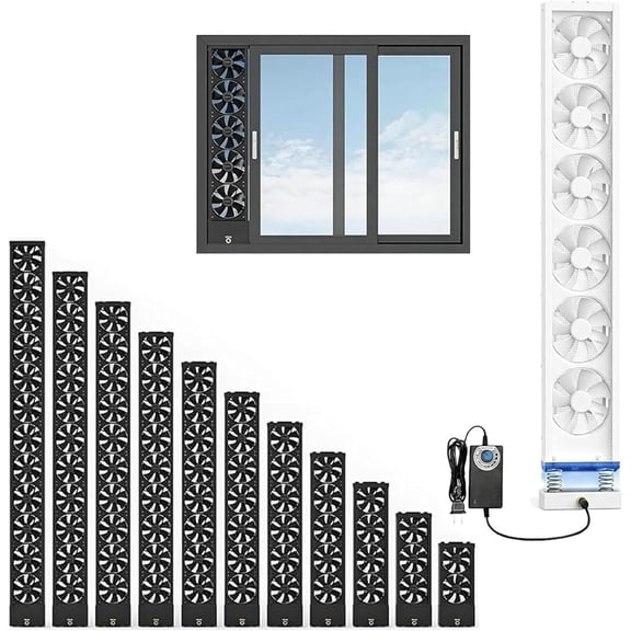 Vertical Window Fan for Sliding Windows, Quiet Adjustable Retractable Reversible Airflow Window Fan with Waterproof Mesh Design for Kitchen, Bedroom and Basement Ventilation