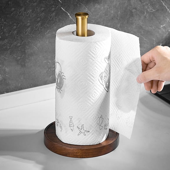 Vertical Wooden Tissue Holder Tol Dispenser Non Base Stable Storage Roll Paper Tol Holder for Kitchen Countertop Dining