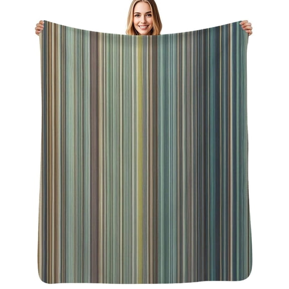 Vertical muted stripe pattern Soft Blanket Travel Bedding Throws Flannel Bedspread Sofa Bed Cover