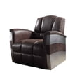 thumbnail image 1 of Benjara Vertically Tufted Lounge Chair with Aluminum Patchwork- Brown and Silver, 1 of 3