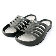 Vertico Footcare Mens Shower & Pool Protective Slide Sandal, Black, 10/11