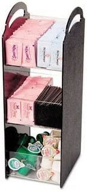 Black Compact Commercial-Grade Condiment Organizer with Removable Dividers