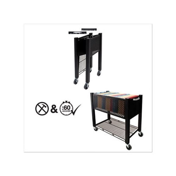 Vertiflex, InstaCart Open Top File Cart, 1 Each, Black