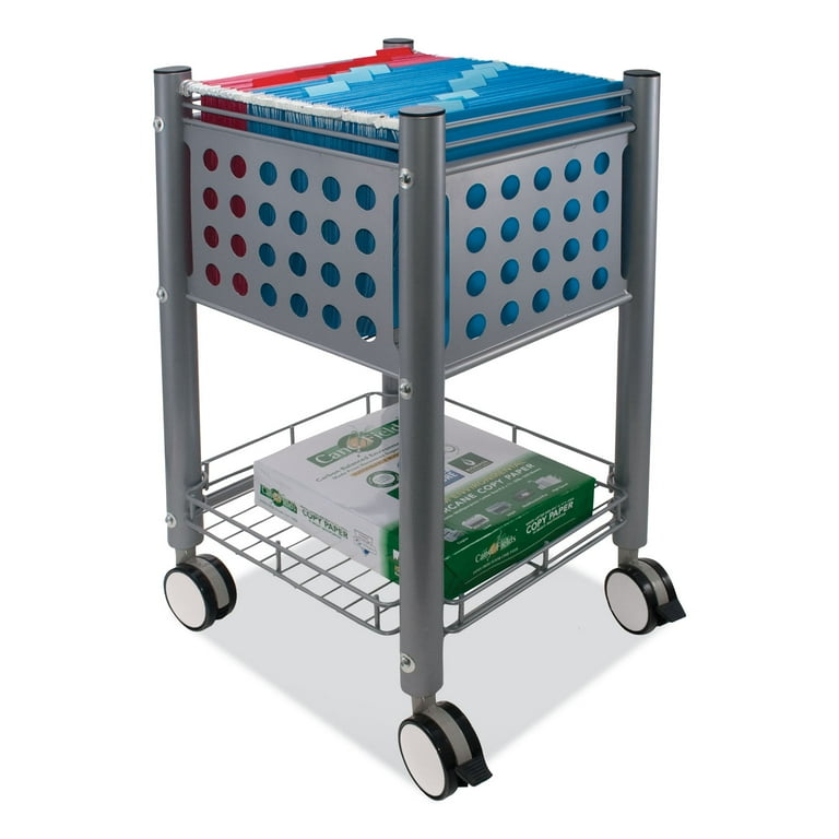 Sidekick File Cart, Metal, 1 Shelf, 1 Bin, 13.75
