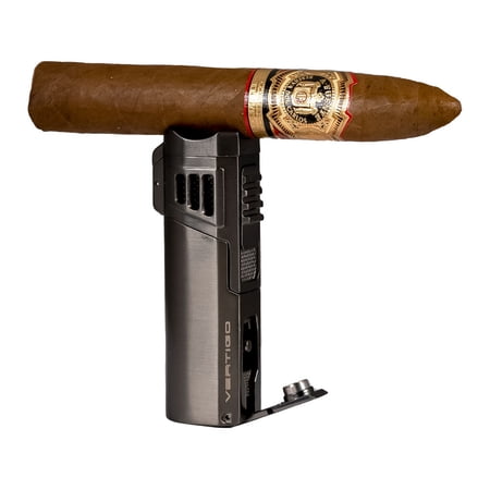 Vertigo Crown Quad Torch Lighter with Cutter Gunmetal