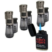 Vertigo Cyclone Torch Lighter - 3 Pack Charcoal - Plus 1 FREE Mikes Lighter