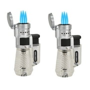 Vertigo Cyclone Triple Torch Lighter - Clear - 2 Pack