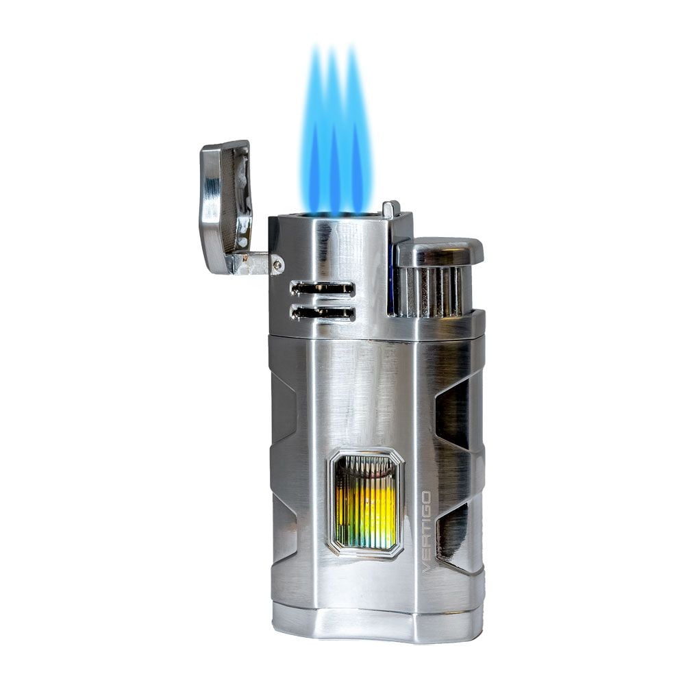 Vertigo Envoy Triple Torch Lighter - Silver