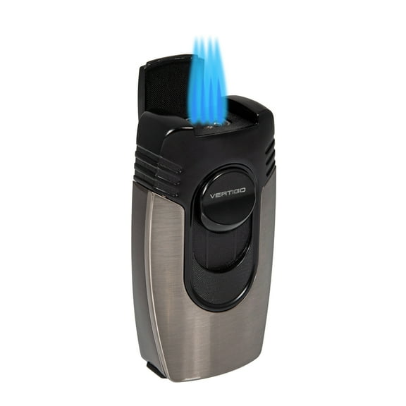 Vertigo Goliath (Big Buddha) Quad Torch Lighter with Punch Cutter - Gunmetal