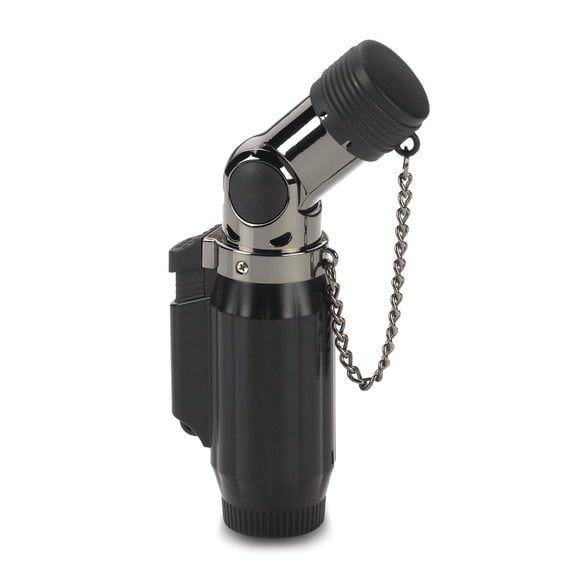 Vertigo Intimidator Black Matte and Gunmetal Quad Red Flame Table Torch Lighter QGM15359