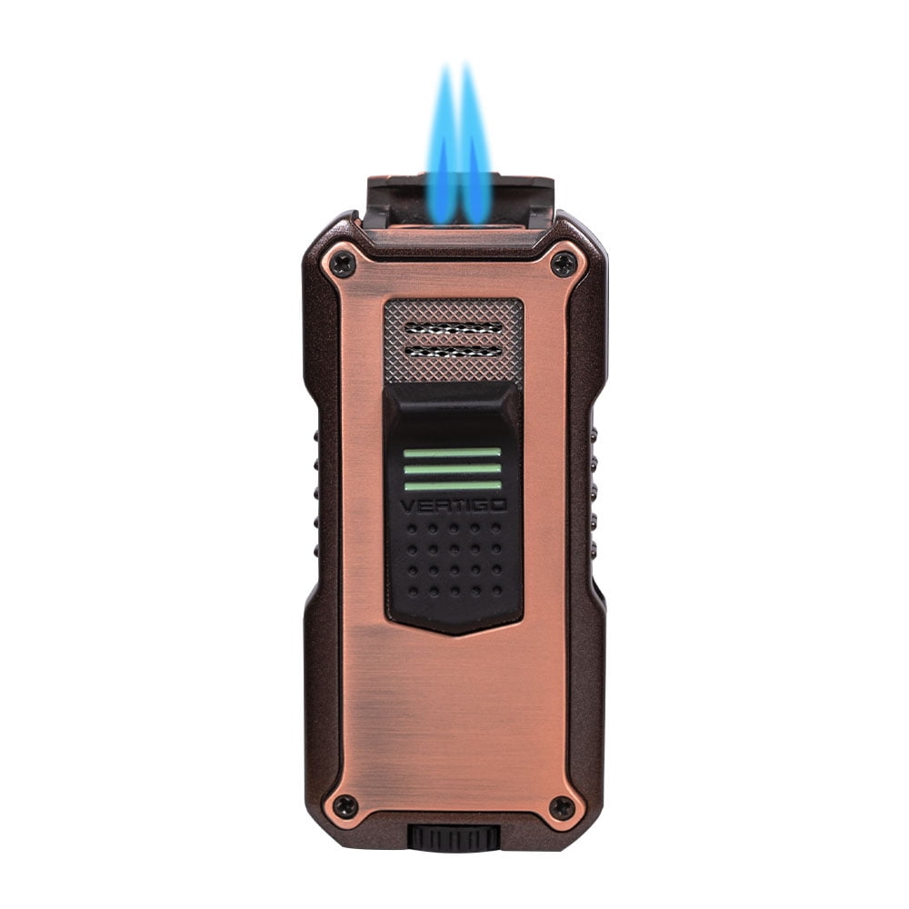 Vertigo Nighthawk Double Torch Lighter with Punch -Copper
