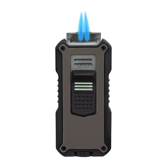 Vertigo Nighthawk Double Torch Lighter with Punch – Gunmetal