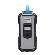 Vertigo Nighthawk Double Torch Lighter with Punch-Silver