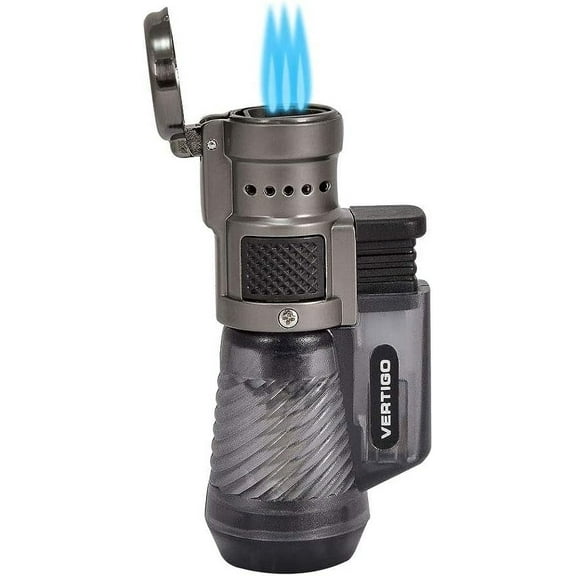 Vertigo by Lotus Cyclone Triple Torch Cigar Lighter Charcoal 1 Pack