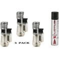 thumbnail image 1 of Vertigo by Lotus Cyclone Triple Torch Cigar Lighter Clear 3 Pack Plus 1 Lotus 90ml Butane Can, 1 of 1