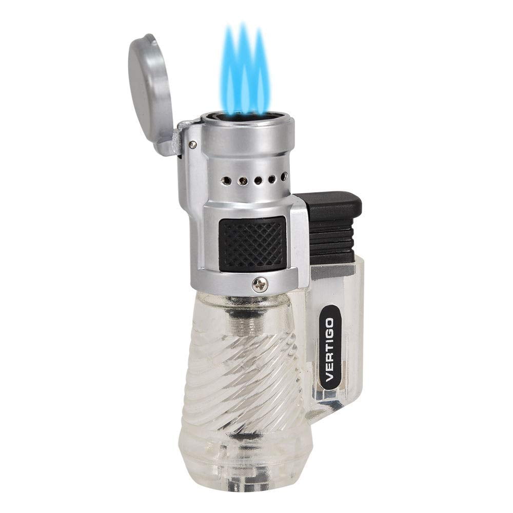 Vertigo by Lotus Cyclone Triple Torch Cigar Lighter Clear