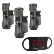 Vertigo by Lotus Cyclone Triple Torch Lighter Charcoal 3 Pack Plus Free Cutter