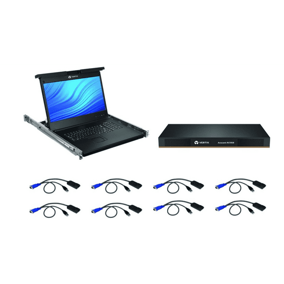 Vertiv Avocent LRA Rack Console 18.5" LCD Widescreen8-Port Keyboard with Touchpad LRA185KMM8DG01