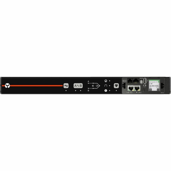 Vertiv Geist Rack Transfer Switch PDU with Next-Generation IMD 1U| 20A| 120V| 1.9kW| 10 NEMA 5-20R Receptacles| 2 NEMA 5-20P Plug| VA4N21A0