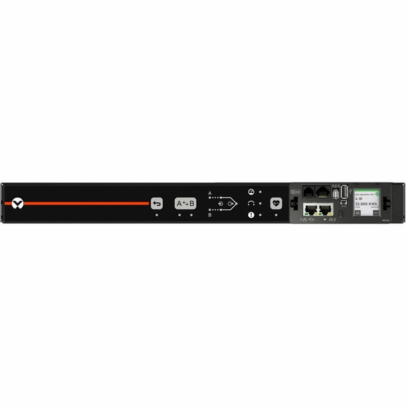 Vertiv Geist Rack Transfer Switch PDU with Next-Generation IMD| 15A| 120V| 1.4kW| [10] NEMA 5-15R Receptacles| [2] NEMA 5-15P Plug| VA4N11A0