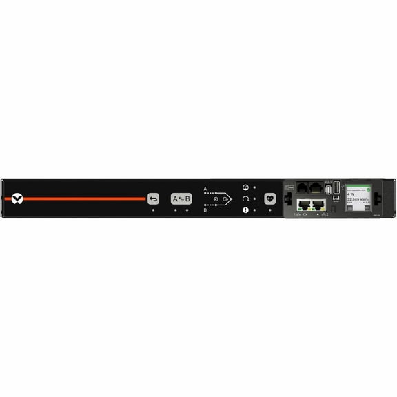 Vertiv Geist Switched Rack PDU with Next Generation IMD 1U| 30A| 120V| 12 NEMA 5-20R Receptacles| L5-30P Plug| 2.8kW Power Capacity| VP5N31A0