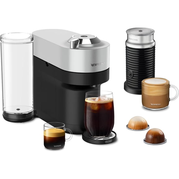 Vertuo Pop+ Deluxe by De'Longhi with Aeroccino, Silver