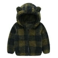 thumbnail image 1 of Verugu Baby Hooded Plush Jacket, Toddler Boys Girls Hoodie Cute Bear Ear Warm Sweatshirt Fall Winter Zip Up Jacket, Infant Baby Teddy Thick Coat Green, 18-24 Months, 1 of 7