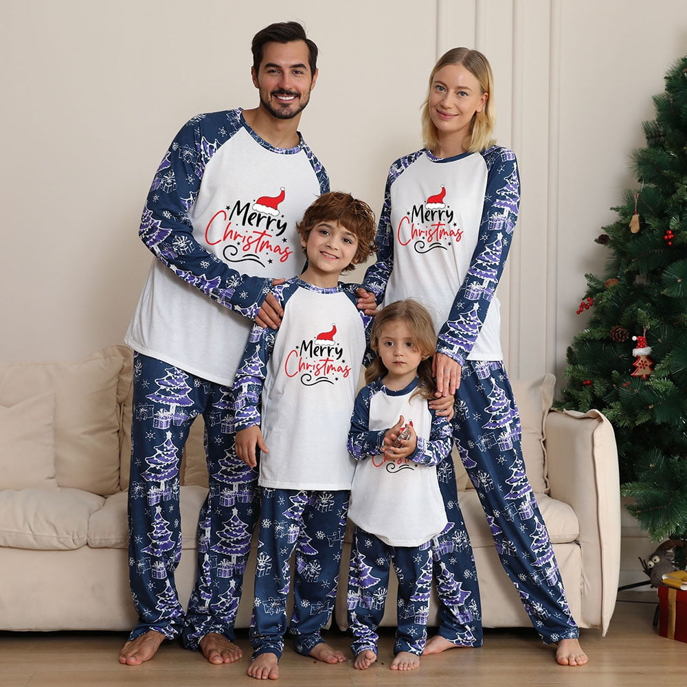 Verugu Christmas Pajamas for Family Matching Christmas Pajamas Set Classic Xmas Print Pjs Sleepwear Sets Christmas Pajamas Gifts for Kids Adults