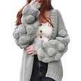 thumbnail image 1 of Verugu Sweaters for Women, Plus Size Winter Warm Cardigan Sweaters, Women Cardigan Sweaters Coats Cardigan Solid Medium And Long Term Outwear Long Sleeve Coat Gray L, 1 of 6