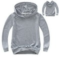 thumbnail image 1 of Verugu Toddler Baby Boys Girls Solid Hoodie Sweatshirt Baby Dinosaur Long Sleeve Pullover Tops Outerwear Kids Fall Hooded Tracksuit Outfits with Pocket Gray, 4-5 Years, 1 of 4