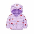 thumbnail image 1 of Verugu Toddler Baby Girls Boys Winter Coat Thicken Warm Jackets Baby Hooded Snow Outwear Coat Kids Autumn Winter Light Cotton Padded Jacket Hooded Zipper Jacket Coat Purple, 12-24 Months, 1 of 5