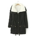thumbnail image 1 of Verugu Winter Jackets for Women, Women's Oversized Winter Warm Coats, Women Buttons Long Sleeve Solid Pockets Coat Plus Fleece Overcoats Outwear Coats Black S, 1 of 7