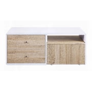 Verux White High Gloss Finish Coffee Table - Sleek Design with Ample Storage