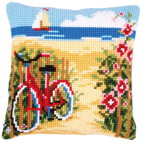 Vervaco At the Beach Pillow Cover Needlepoint Kit