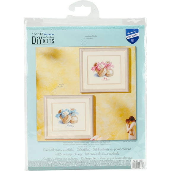 Vervaco Baby Shoes Counted Cross-Stitch Kit