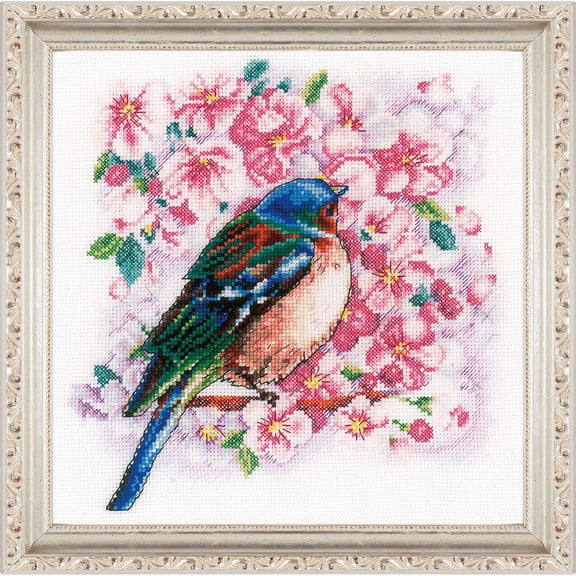 Vervaco Bird & Blossom Kit & Frame Counted Cross-Stitch