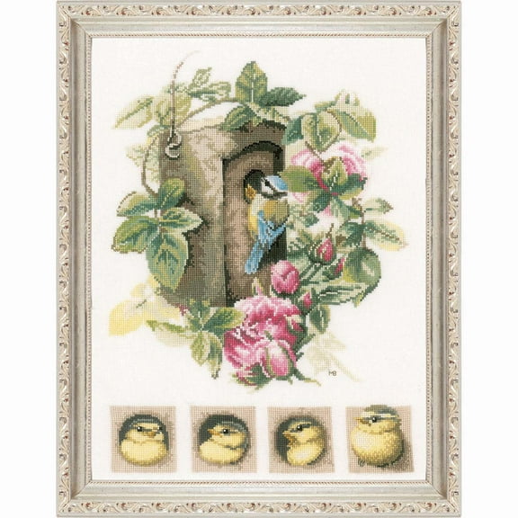 Vervaco Birdhouse with Roses Counted Cross-Stitch Kit