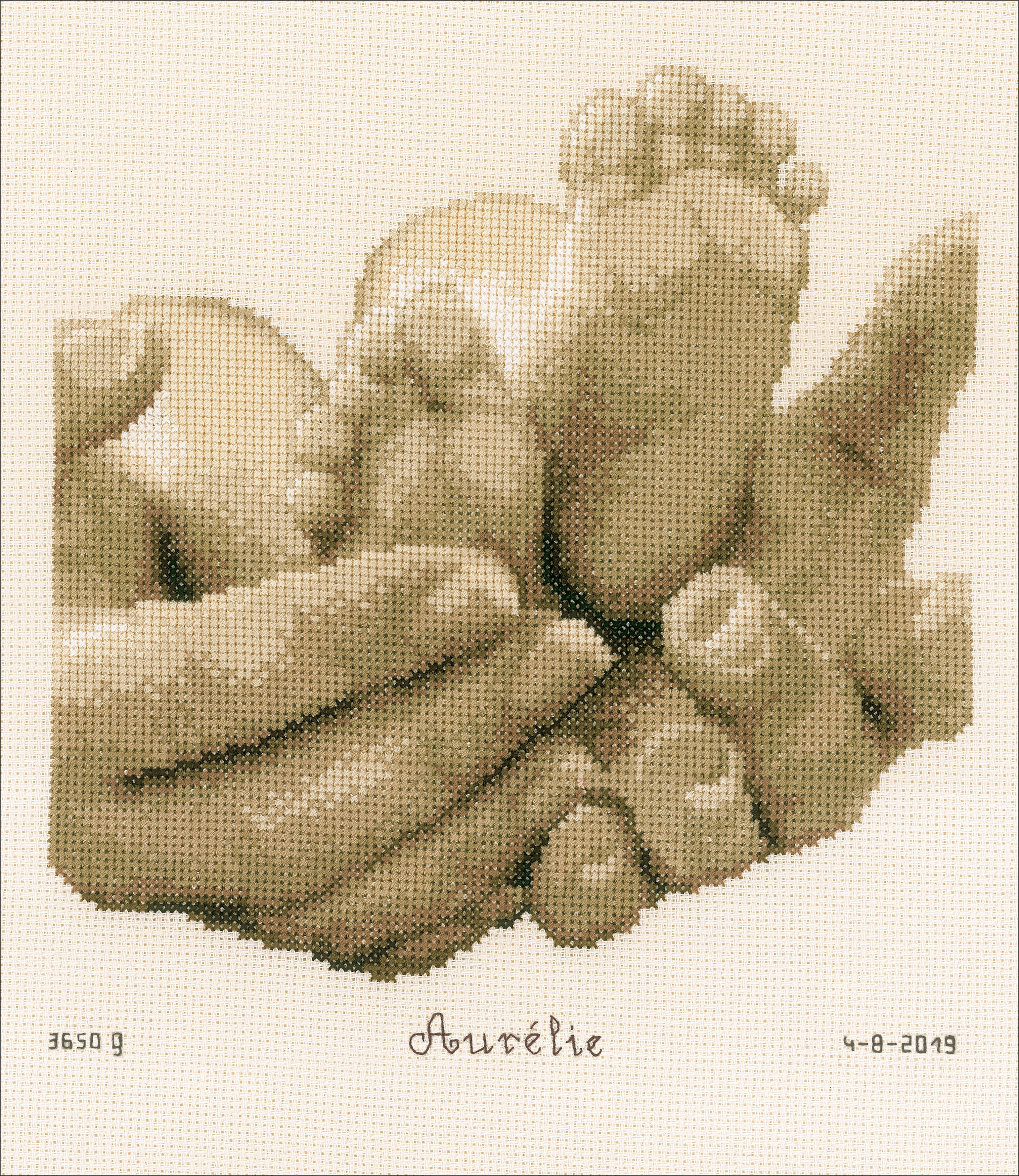 Vervaco Birth Record Counted Cross Stitch Kit 8.8"X9.2"-Baby Feet In Ecru (14 Count)