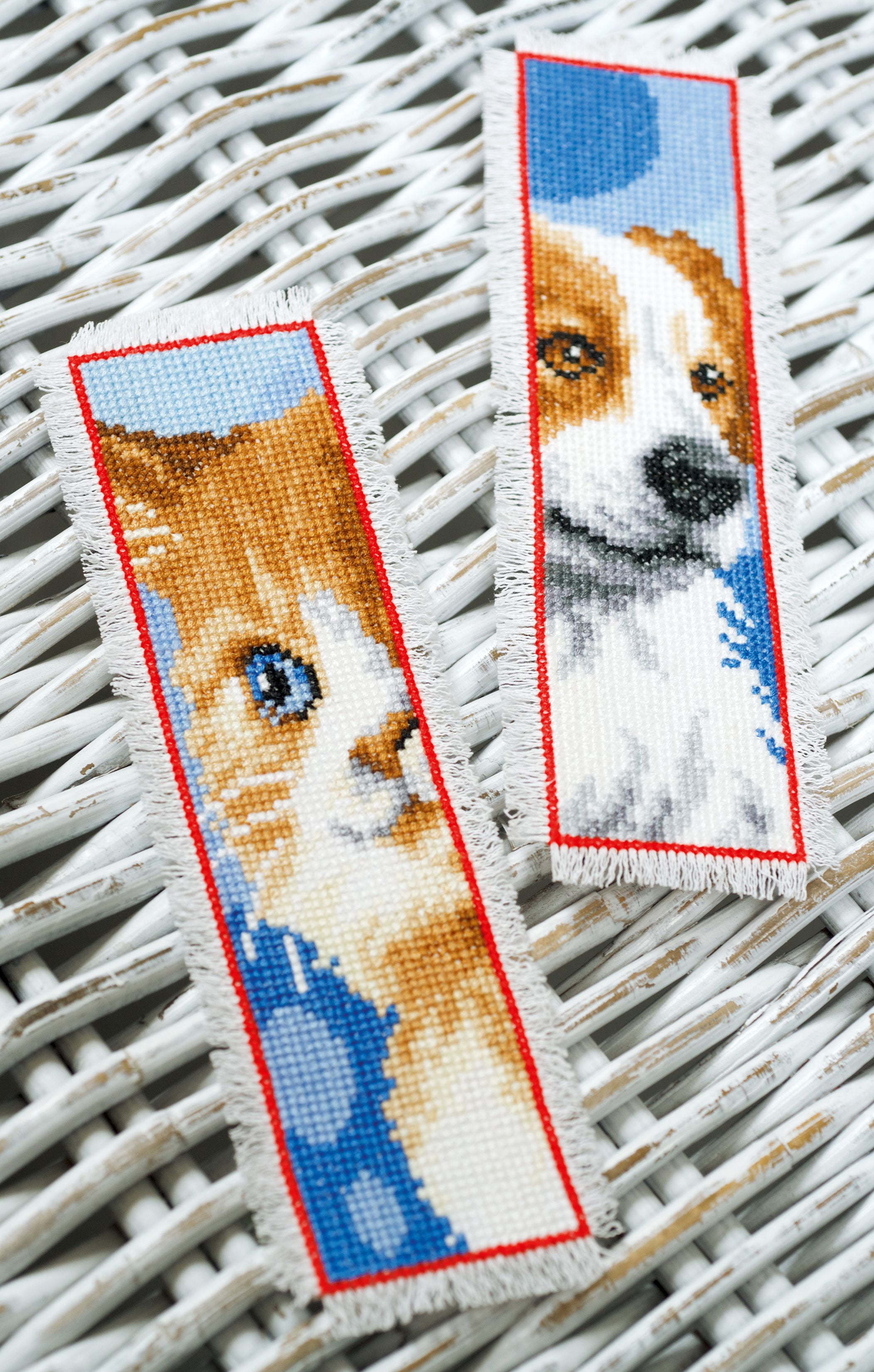 Vervaco Bookmark Counted Cross Stitch Kit 2.5"X8"-Cat & Dog 2/Pkg (14 Count)