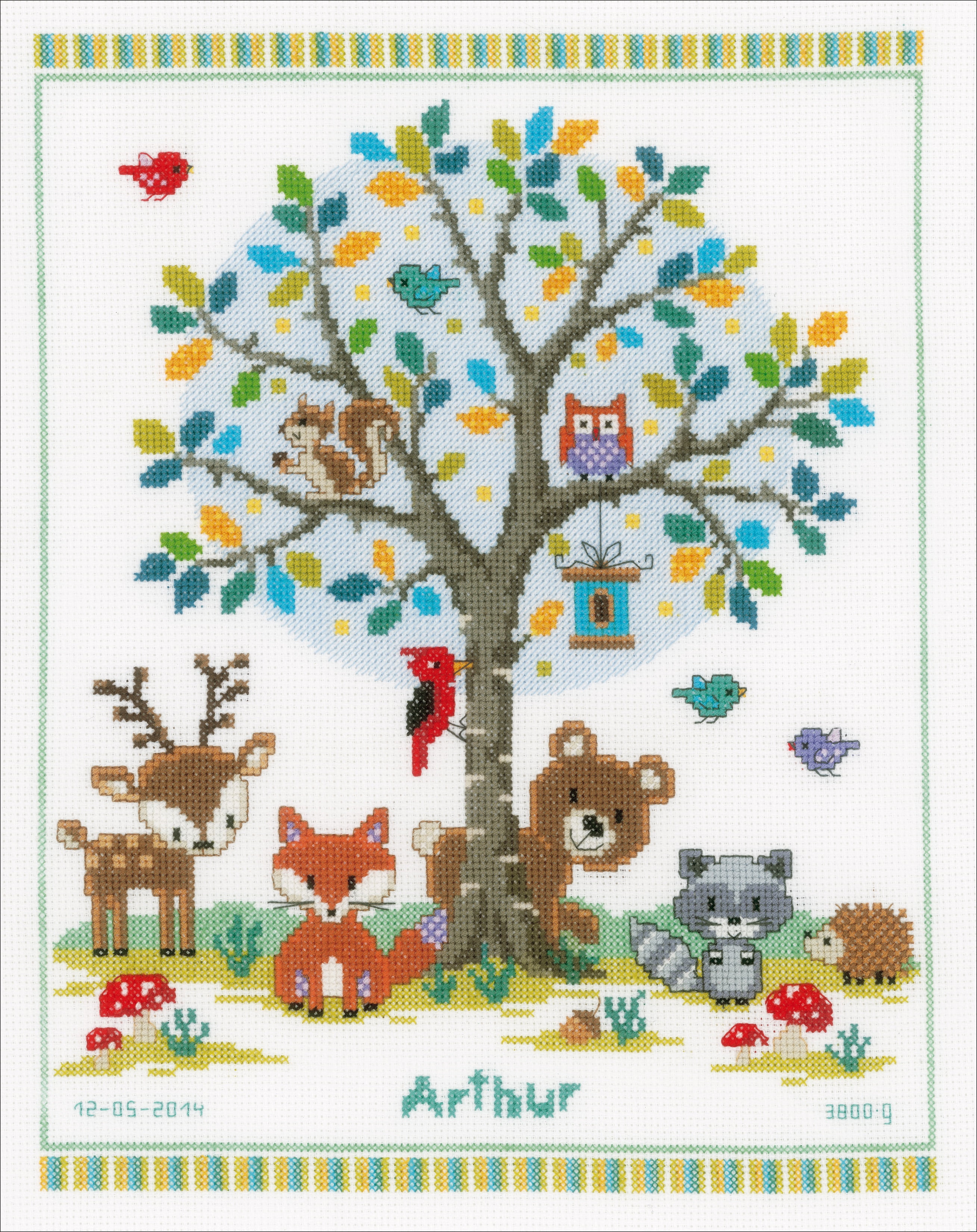 Vervaco Counted Cross Stitch Kit 11.25"X14"-In The Woods Record On Aida (14 Count)