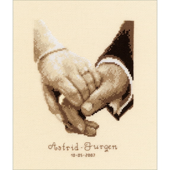 Vervaco Counted Cross Stitch Kit 6.5"X7.5"-Wedding Happiness On Aida (18 Count)