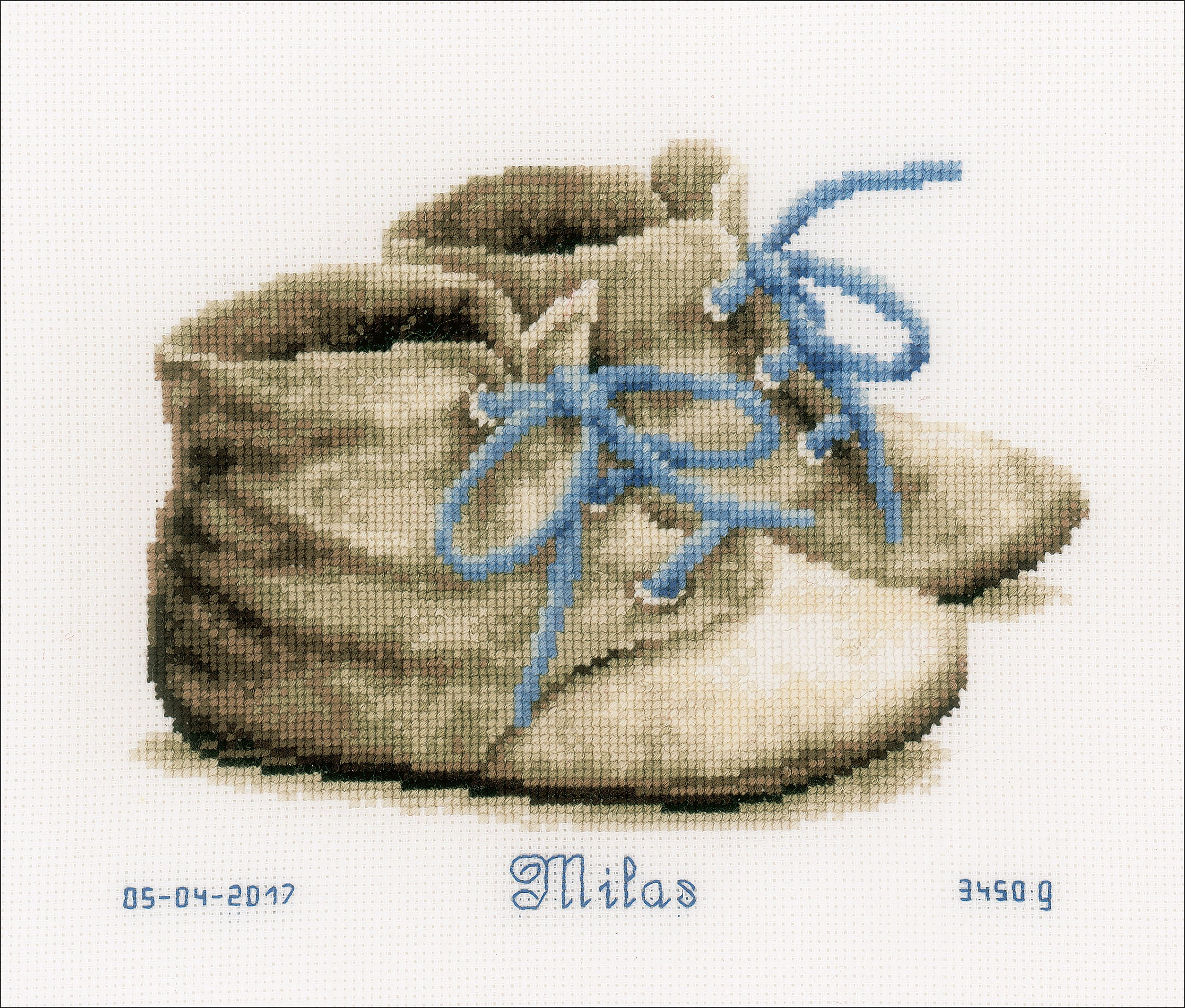 Vervaco Counted Cross Stitch Kit 7.25"X6"-Baby Shoes On Aida (14 Count)