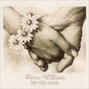 Vervaco Counted Cross Stitch Kit 8.5X8.5-Just Married On Aida 14 Count